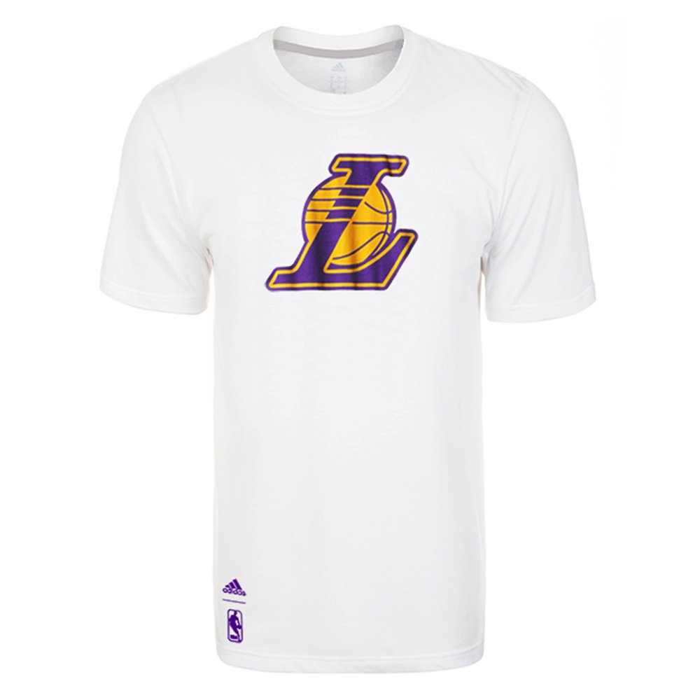 adidas NBA Basketball LA Lakers Fanwear Men's Logo Tee Shirt White