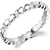 Jude Jewelers Stainless Steel Heart Shaped Classical Simple Plain Stacking Wedding Band Promise Ring