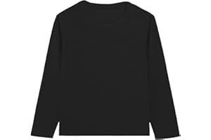 NODARSHES Toddler Boys Long Sleeve T-Shirts Cotton Crewneck Tees Soft Basic Solid Color Layering Warm T-Shirt Top, Tagless Neckline