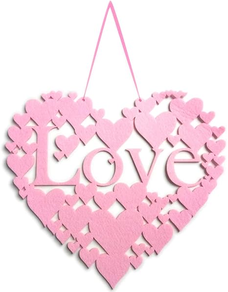 Amazon Co Jp Flytise 壁掛け装飾手作りの看板ハートシェイプドアの装飾品バレンタインのためのプラークハンガーホリデーギフト ホーム キッチン