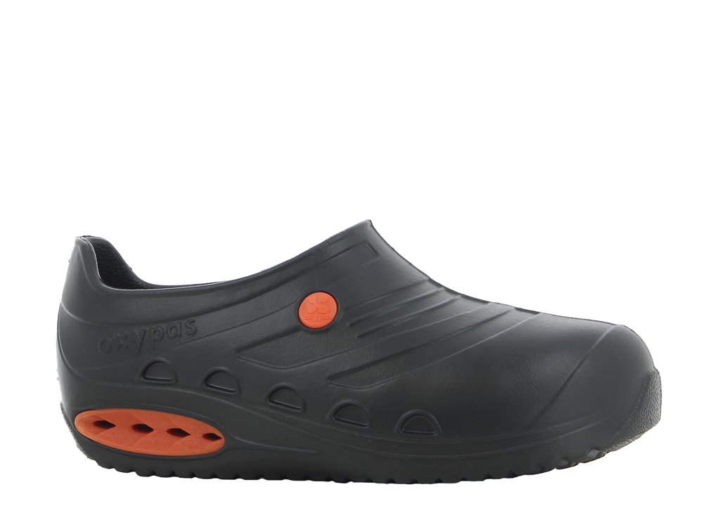 Oxypas 'OXYSAFE' Lightweight, Washable, Anti-Slip, Anti-Static, EVA Professional Shoes - with Composite Safety Toecap and Shock Absorption (45/46, Black)