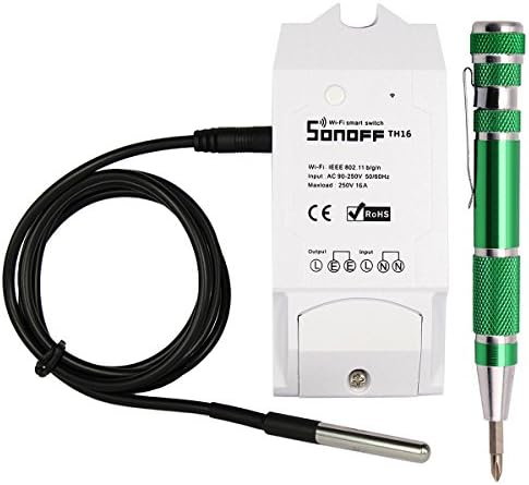 Sonoff TH16 Wifi Phone Remote Smart Socket Home Automation Controller with Temperature Probe 3500W Outlet Plug Timer Light Switch for Alexa iOS Android