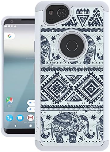 Google Pixel 2 Case, Nuomaofly [Creative] Studded Rhinestone Crystal Bling Hybrid Armor Defender Protective Case Cover for Google Pixel 2 (Elephant)