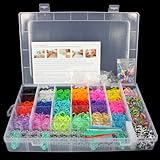 OrangeTag OrangeTag 2200 Colourful Rainbow Rubber Loom Bands Bracelet Making Kit Set with a Convenient Carrying Case