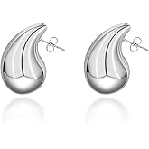 Chunky Hoop Earrings for Women Plated Gold Thick Hypoallergenic Earrings Trendy Jewelry for Women