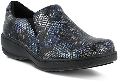 Spring Step Professional Women's Belo Work Shoe, Navy Floral Snake, 8 M US