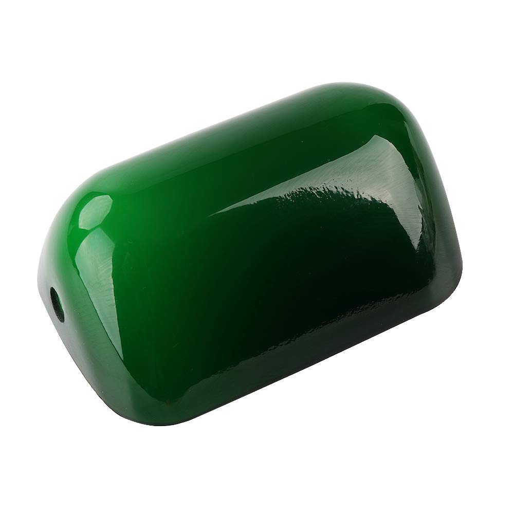 FIEVRE Bankers Lampshade Glass Small, Vintage Green Lamp Shade Replacement for Bankers Lamp, Size-15x9.5x5.5cm — image 1