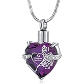 RIMZVIUX Heart Urn Necklace for Ashes Stainless Steel Cremation Jewelry for Ashes Keepsake Necklaces …