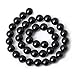 Qiwan Natural Round Loose Beads Jewelry Making DIY Bracelet Necklace Material 1 Strand 15 Inches (10mm, Black Smooth Polished Agate)