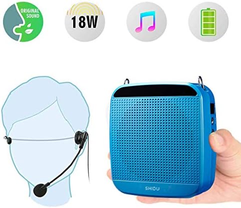 Personal Microphone Voice Amplifier Speaker with Headset Microphone 18W for Tour Guides, Teachers, Coaches, Presentations, Costumes, Etc