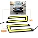 LEADTOPS 2pcs/set U Shape Car LED Daytime Running Lights COB DRL 12V DC Slim Black Case (White Light)