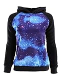 Ayliss Unisex Galaxy Stars Astronomy Print Hooded Long Sleeve Sweater,Lovers