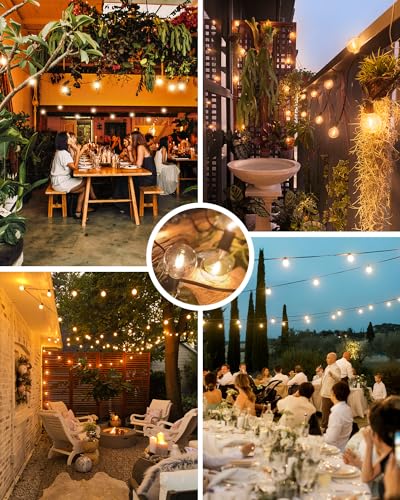 kolpop 2 Pack Outdoor String Lights 76FT/23M, [Dimmable & Timing] LED String Light with G40 Bulbs, Waterproof Outdoor Lights for Garden, Patio, Party