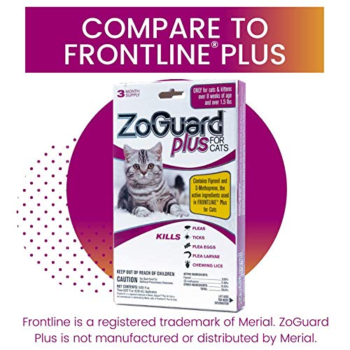 Reviews ZoGuard Plus Flea and Tick Prevention for Cats, Over 1.5 lbs