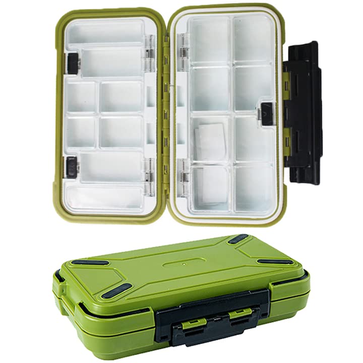Fishing Tackle Box,RoadLoo Fishing Storage Box Multifunctional Plastic Fish Accessories Waterproof Lure Swivel Hook Bait Kit for Storage and Organization of Fish Accessories Tools (Green)