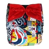 EcoAble Baby Charcoal Bamboo All-In-One AIO Cloth Diaper w/ Pocket, Size 10-35Lb (Ahoy)