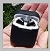 AirPod Charging Protective Case Silicone Cover and Stylish Protective Skins Bundle (Black Case & Matte Black Skin)