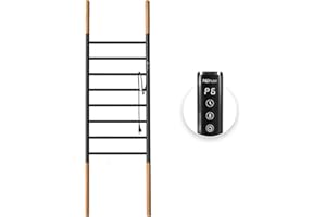 P&Bhusri Towel Warmer Stand, 8-Bar Heated Towel Rack for Bathroom (Width 17.7 in), Blanket Rack Towel Warmer, Electric Towel Drying Rack with Timer, Stainless Steel Matte Black, Plug-in