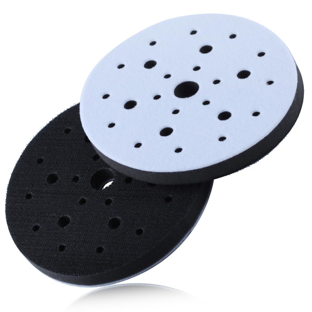 SPEEDWOX Soft Interface Pad 6 Inch 25 Holes Hook and Loop Sponge Cushion Buffer Backing Pad Sanding StickFix Interface Pad Abrasive Net Sander Pad for Sander Automotive Woodworking Polishing