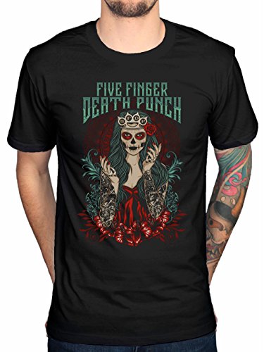 Five Finger Death Punch Lady Muerta Men's T-Shirt Black (Small)