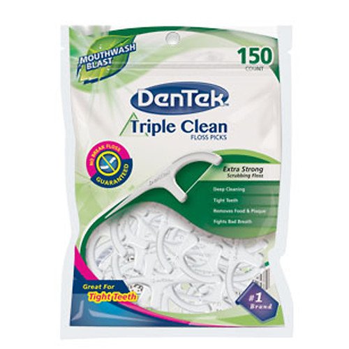 DenTek Triple Clean Floss Picks, Mouthwash Blast 150 ea (Pack of 2)