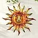 Collections Etc Metallic Iron Sun Wall Art, Hand-Painted in Orange, Yellow, and Green Colors, for Indoor/Outdoor Decor
