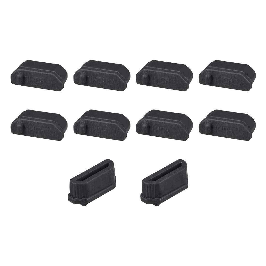 sourcing map 10pcs Anti Dust Silicone Cover Port Protectors for Female Port 11mmx1.3mm Black
