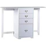 SEI Furniture Fold-Out Organizer Convertible Desktop Craft Desk, White (HO9669)