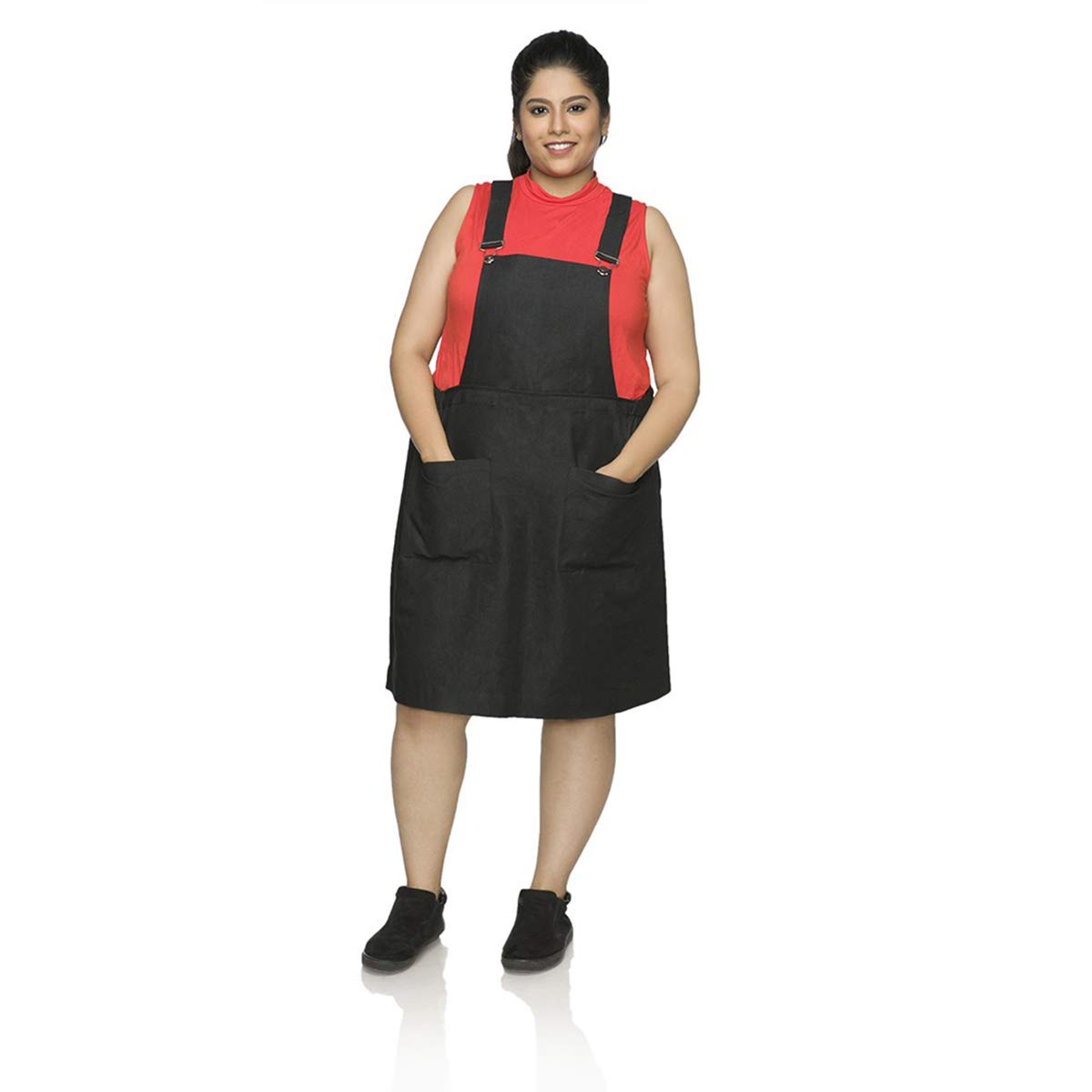 plus size dungaree dress