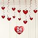 Valentines Day Decorations, Valentine Hanging Heart Swirl Decoration for Ceiling - Great for Anniversary, Wedding, Birthday, Bridal Shower, Bachelorette Party