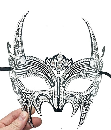New Wolverine Men & Women Unisex Mask Laser Cut Venetian Halloween Masquerade Mask Costume Extravagant Inspire Design (BK W/ ALL DIAMOND AROUND)