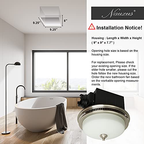 Ultra Quiet Bathroom Exhaust Fan with LED Light and Nightlight 110CFM 1