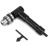 QWORK 90 Degree Right Angle Drill Attachment Adapter with 8mm Hex Compatibility for Power and Hand Drills