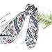 Cubaco 4 Pcs Hair Scarf Hair Scrunchies Bowknot Chiffon Floral Scrunchie Hair Ties 2 in 1 Vintage Elastic Hair Bands Ponytail Holder Scrunchy Ties Accessories for Women