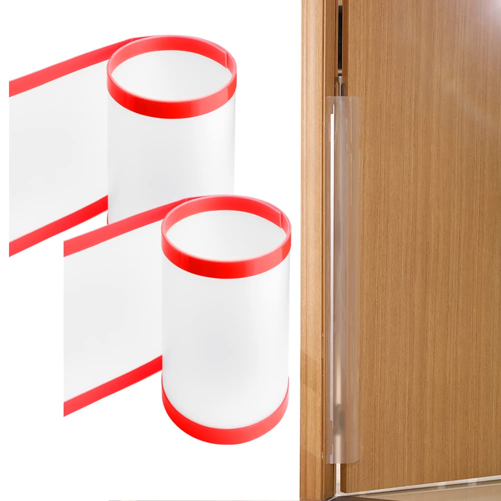 VCRANONR Door Finger Guard 2 Pcs Door Hinge Protector Cover Baby Safety Door Seam Protection Strip Security Finger Pinch Guard Protector for Home, School, Kindergarten, Nursery (Frosted 120x17cm)