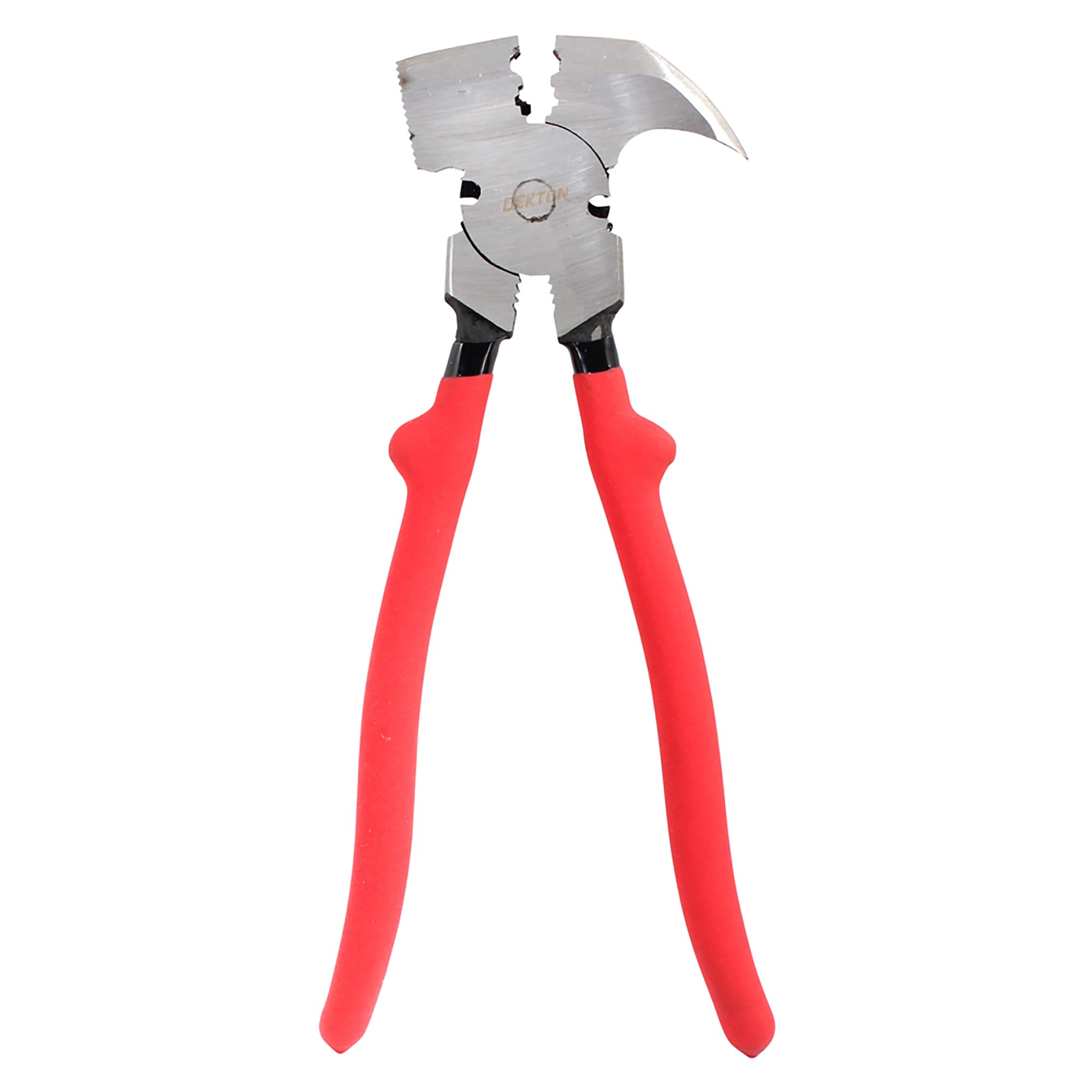 Dekton 7 In 1 Fencing Pliers - Tough striking face| Staple removing hook pincer| Clamp and Pincer on top jaw| Wire grips| 2 shear type wire cutters| Ideal for Fencing, Electrical Work, General Repairs