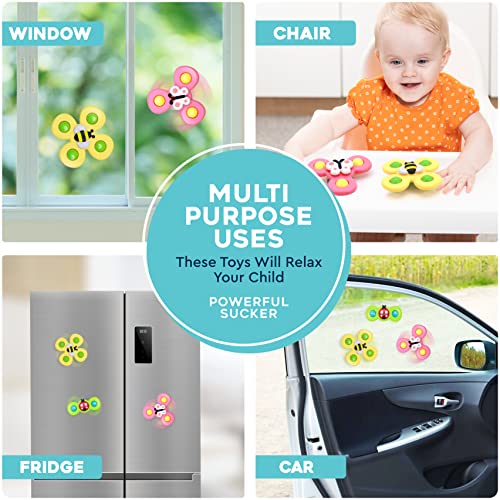 KayLe Baby Bathtub Toy with Shower Head and 3 Suction Spinner Toys