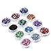 eBoot 12 Colors Nail Art Decorations Nail Stone Rhinestones with 12 Pack Small Container Pots, 6000 Pieces