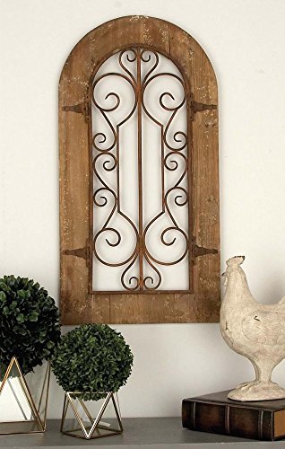 Metal Wood Arch Wall Panel Antique Vintage Decor