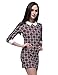 OMEYA.WANSHIDA. Women 3/4 Sleeve Doll Collar Floral Business Pencil Mini Dress