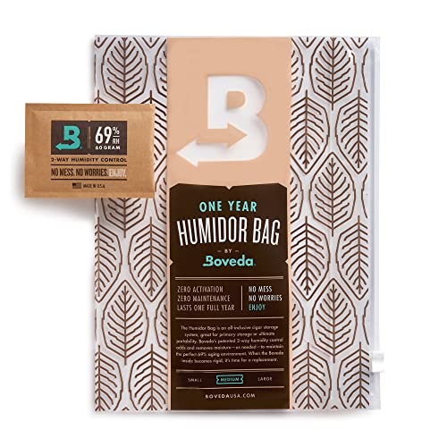 Boveda Portable Travel 2-Way Humidity Resealable Bag - Waterproof & Dustproof - Preloaded with 69% RH Pack - Patented Technology - Medium Storage for 15 Items - 1 Count