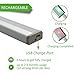Ustellar LED Rechargeable Motion Sensor Under Cabinet Lighting, 20 LEDs Super Brighter Closet Light, 3000K Warm White, Night Light with USB Cable and Magnetic Stripe