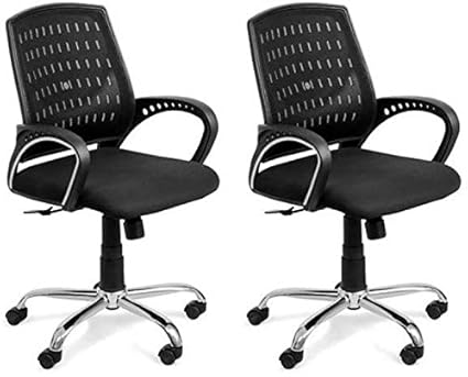 Nice Goods Fabric Office Arm Chair (Black, Set of 2)