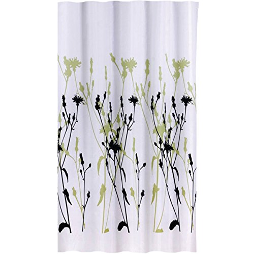 MSV 180 x 200 cm Thistles Polyester Shower Curtain, Multi-Colour