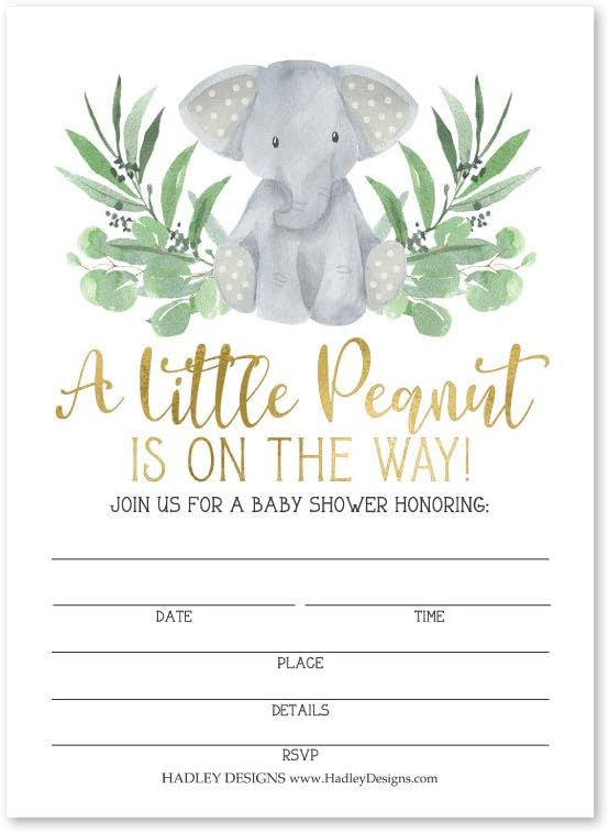 greenery baby shower invites