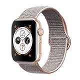 AdMaster Compatible for Apple Watch Band 38mm 40mm, Soft Nylon Sport Loop Replacement Wristband Compatible iWatch Apple Watch Series 4/3/2/1 Pink Sand