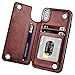 Hoofur Slim Fit Premium Leather Compatible with iPhone Xs Max Wallet Case Card Slots Shockproof Folio Flip Protective Shell Compatible with iPhone Xs Plus (6.5 inch) 2018 (Brown)