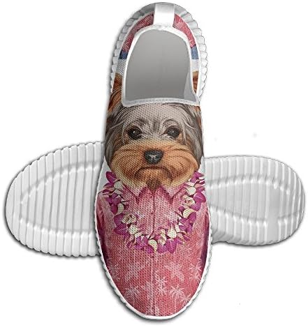 Woman Men Portrait Of A Dog In Humanoid Form With A Pink Shirt With Hawaian Lei Fun Image Men's Running Shoes Light Casual Sneakers Breathable