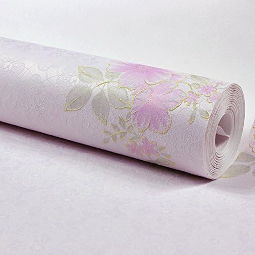 Jedfild Non-Woven Cloth Minimalist Idyllic 3D Wallpaper Lace Cozy Living Room Romantic Korean Style Bedroom Wallpaper, Powder