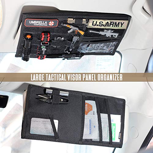 WYNEX Molle Visor Panel Organizer, Tactical Car Sun Visor Cover Molle